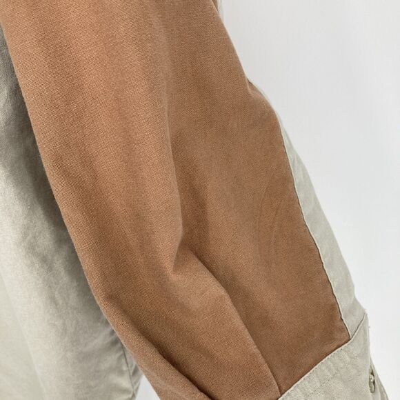 Columbia Quilted Hunting Shirt Mens LARGE Beige Brown Pheasant Button Down - Picture 12 of 13